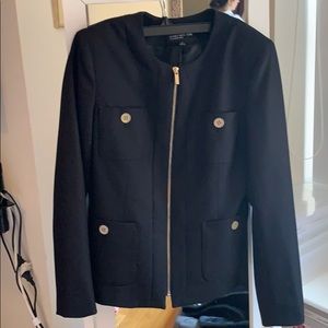 Black jones suit jacket with gold buttons